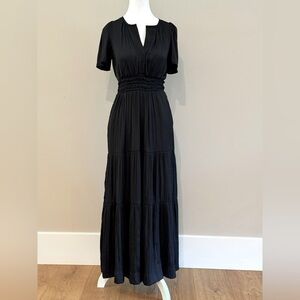 Anthropologie Somerset Silky Black Maxi Dress
